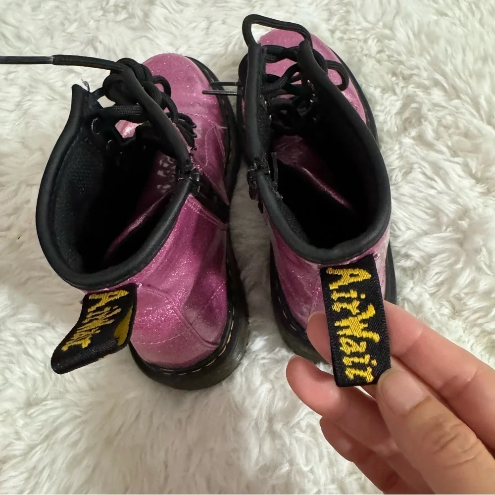 Dr. Martens Pink Patent Leather Combat Boots Size 2